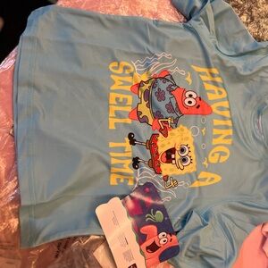 Blue SpongeBob and Patrick Graphic Tee